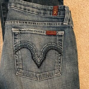 7 For All Mankind Blue Vintage Wash Jeans